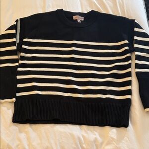 Philosophy Navy and Cream Striped Sweater
